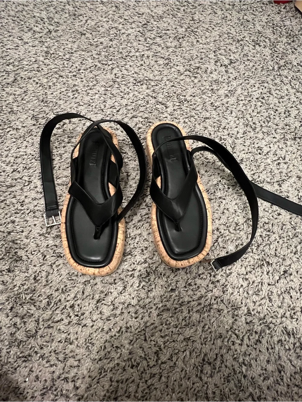 Schutz Tessi Platform Leather Strappy Sandals